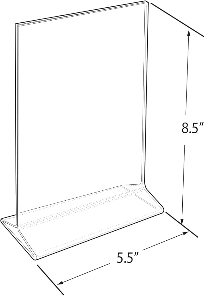 Azar 142711 5-1/2-Inch W by 8-1/2-Inch H Top-Load Acrylic Sign Holder, 10-Piece Set