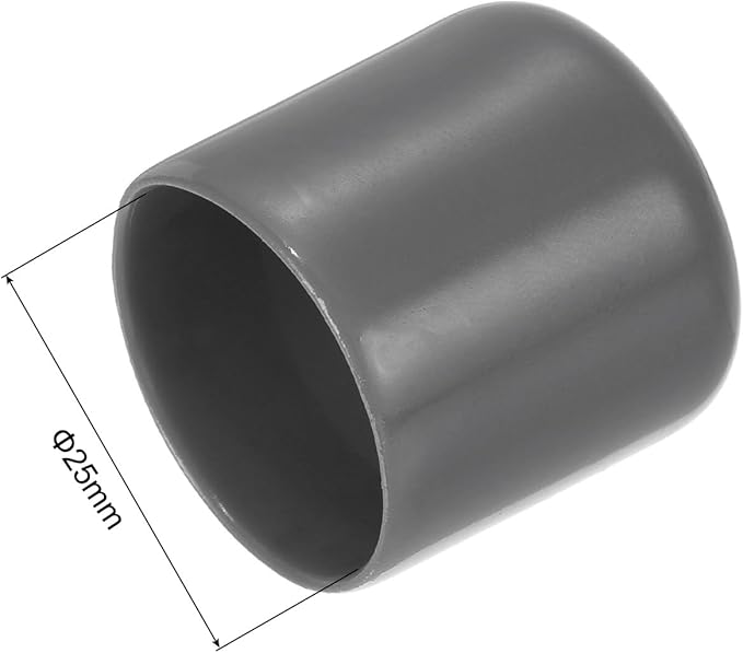 uxcell 10pcs Rubber End Caps 25mm(1") ID Vinyl Round End Cap Cover Screw Thread Protectors Dark Grey