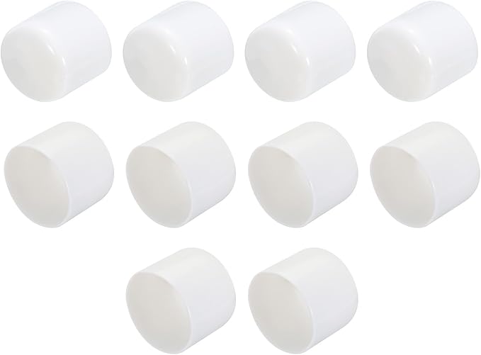 uxcell 10pcs Rubber End Caps 35mm ID Vinyl Round Tube Bolt Cap Cover Screw Thread Protectors White