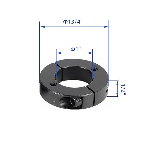 (4-Pack) Shaft Collar 1" Bore, 1045 Steel Double Split Clamp-On Shaft Collars Style, 1-3/4" OD, 1/2" Thickness, with M4 Set Screws