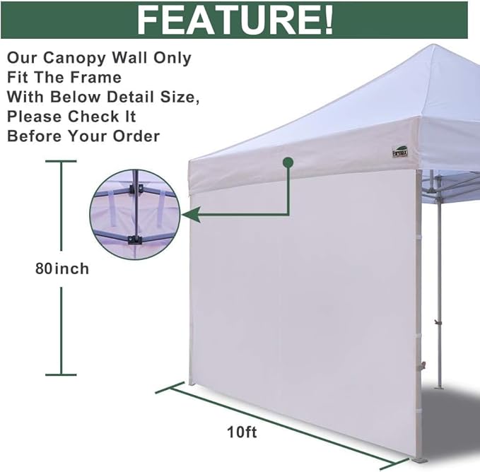 Eurmax USA Instant Canopy SunWall 10x10 Canopy Wall Sidewall Canopy Tent Sidewalls for Pop Up Canopy Tent,1 Pack Sidewall Only (Orange)