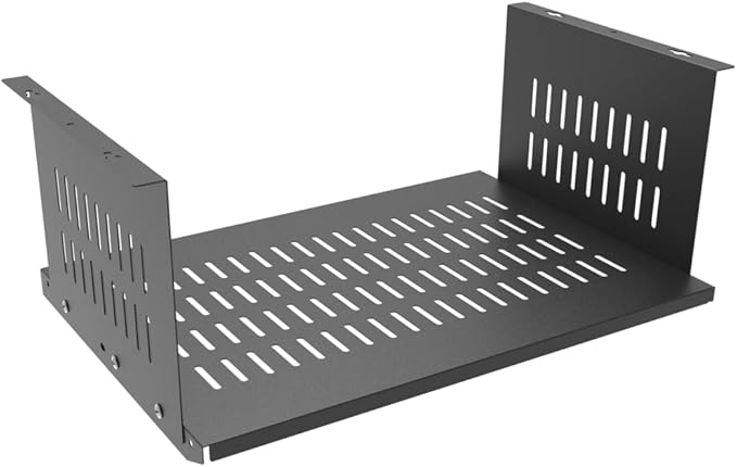 JINGCHENGMEI Under Desk Computer Mount for Small Form Factor SFF Computers and PCs, W 17.3" x H 6.5" x D 12", Compatible with PlayStation 4, PS4 Slim, PS4 Pro for Under Desk Gaming (6.5inch High)