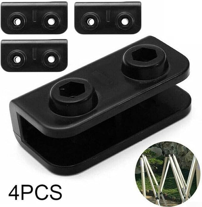 1Pc/4Pcs 2-Way Pop-up Gazebo Replacement Connector Spare Parts Rectangular Bracket Set, Canopy Truss Connector Replacement Parts Replacement Parts Black(4-Pcs)