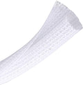 CrocSee 10ft - 1/2 inch Braided Cable Management Sleeve Cord Protector - Self-Wrapping Split Wire Loom for TV/Computer/Home Theater/Engine Bay - White