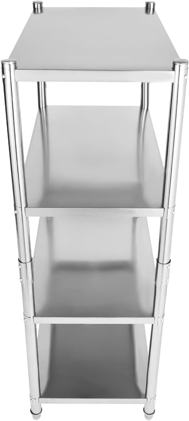 4-Tier Stainless Steel Shelf 31x18 Inch Heavy Duty Shelving Garage Storage Shelves Stainless Steel Shelves for Kitchen, Restaurant, Bar, Utility Room, Garage