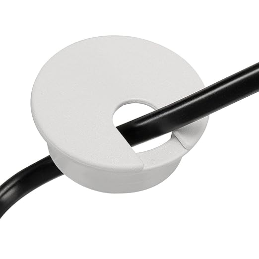 TuTuYa 8PCS Desk Grommet, Desk Grommet 1-1/2 Inch (38mm) Desk Cable Grommet Desk Cable Hole Covers with Hole Saw, Ideal Solution for Office and Home Table Cable (White,1-1/2 Inch)