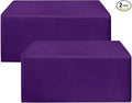HolidayIdeas 2 Pack Fitted Tableclothes - 48 x 24 Inch - Purple Rectangle Tablecloths for 4 Foot Tables, Polyester Fabric Table Covers for Birthday Parties, Holiday Dinner, Trade Show
