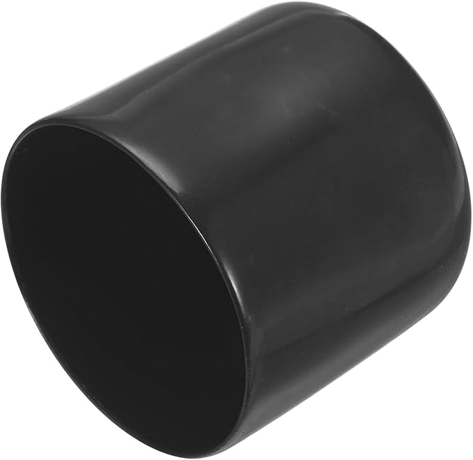 uxcell 4pcs Rubber End Caps 43mm ID Vinyl Round End Cap Cover Screw Thread Protectors Black, 40mm Height