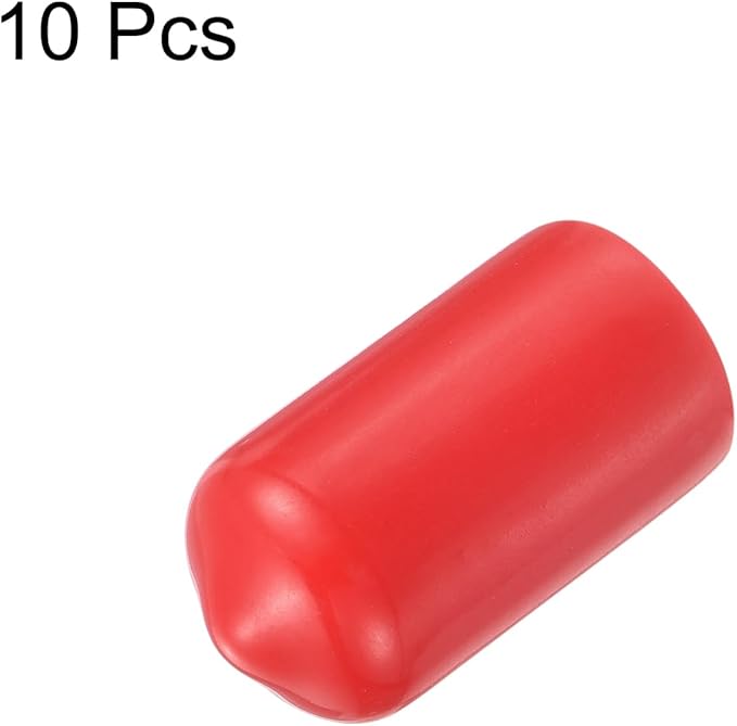 uxcell 10pcs Rubber End Caps 10.5mm ID Vinyl Round End Cap Cover Screw Thread Protector Red