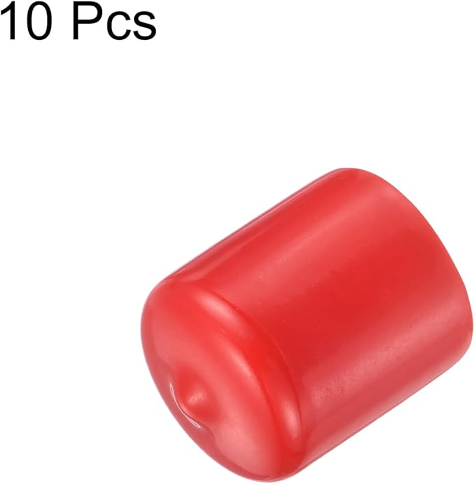 uxcell 10pcs Rubber End Caps 26mm ID Vinyl Round End Cap Cover Screw Thread Protector Red
