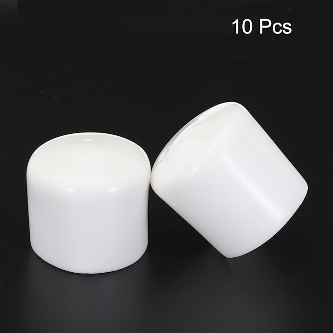 uxcell 10pcs Rubber End Caps 38mm ID Vinyl Round Tube Bolt Cap Cover Screw Thread Protectors White