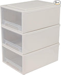 18 Quart Plastic Compact Stacking Storage Drawers, Stackable Plastic Drawers Organizer, 3 Packs