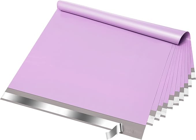 Fuxury Large Poly Mailers 24x24 Inch 100Pcs, Waterproof Shipping Bags for Clothing, Strong Adhesive Shipping Envelopes for Small Business Suppliers, Self Seal Mailers Poly Bags Mailing Bags Purple