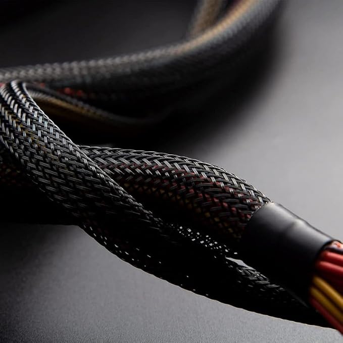 25Ft-1.25inch PET Expandable Braided Wire Sleeving,Wire Loom Cable Sleeve for TV,Computer,Home Theater,Automotive,Home Industrial,Electrical Wires,Chemical,Protect Cat from Chewing Cords,Black