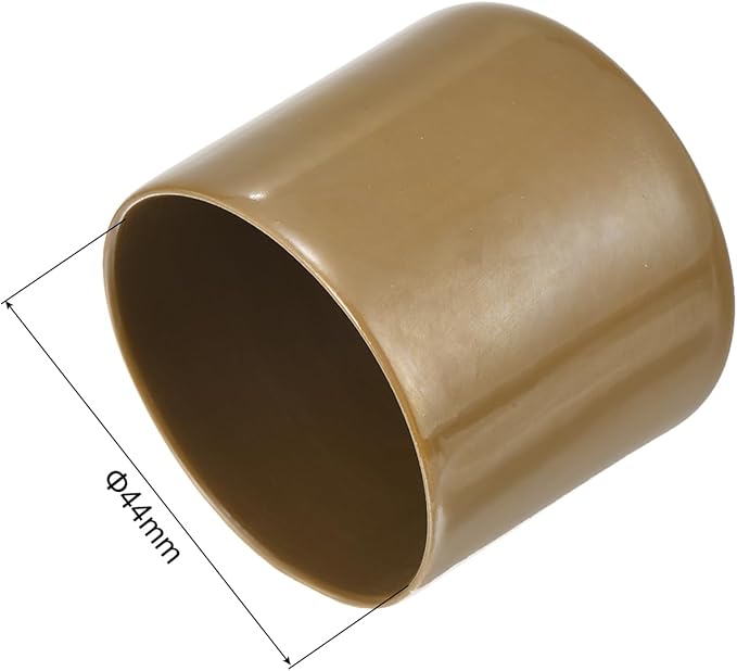 uxcell 10pcs Rubber End Caps 44mm(1 3/4") ID Vinyl Round End Cap Cover Screw Thread Protectors Light Brown