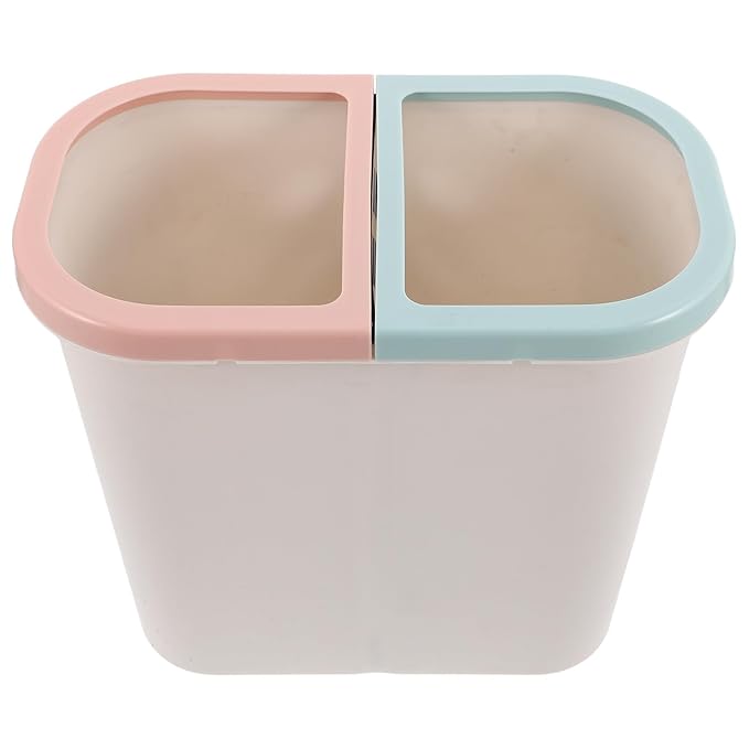 Dry Wet Separation Kitchen Garbage Can Narrow Dual Compartment Trash Bin for Home Office Compact Space-Saving Wastebasket Efficient Sorting for Bathroom and Kitchen