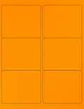 NextDayLabels - 8-1/2 x 11 Neon Color High Light Fluorescent Labels for Laser & Inkjet Printer (Orange Fluorescent, 4" x 3-1/3" - 6 Per Page | 600 Labels)