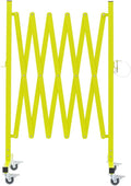 TRUNK Industrial Expandable Metal Barricade, 8 Feet, Matte Yellow, Portable Safety Barrier with Casters, Flexible Fence Mobile Barrier Gate, Adjustable Traffic Fence for Airport,School,Shopping mall