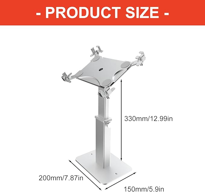 AntiTheft Rotating Tablets Kiosk Stand 8.3" 13.4" Height Heavy Duty Aluminum Steel Base Compatible 9.7" 13" Devices Heavy Duty Pad Stand for Retail