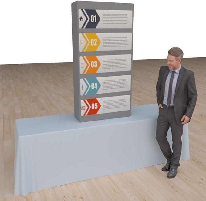 Vispronet Pop-Up Tension Fabric Trade Show Display Booth Frames (2.5ft x 5ft)