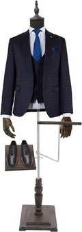 Male Dress Form Mannequin, Adjustable Height 4.43-5.91 ft for Clothing Display, with Detachable Shoe Holder & Pants Rack, Store Window Display Props for Retail, Boutique, Visual Merchandising