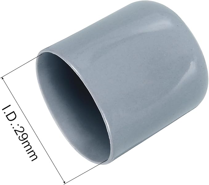 uxcell 10pcs Rubber End Caps 29mm(1.1") ID Vinyl Round End Cap Cover Screw Thread Protectors Grey