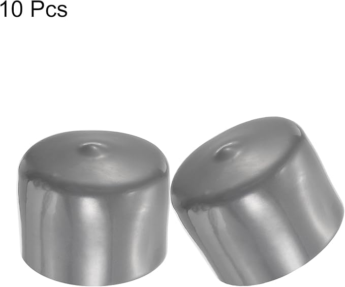 uxcell 10pcs Rubber End Caps 60mm(2 3/8") ID Vinyl Round End Cap Cover Screw Thread Protectors Dark Grey
