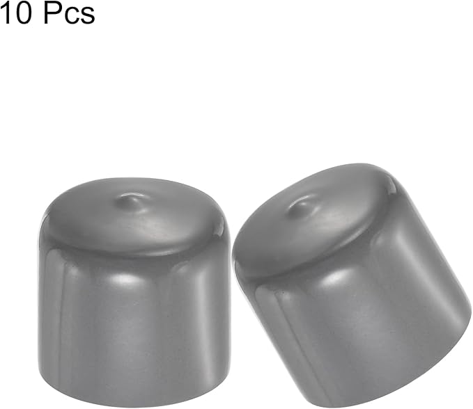 uxcell 10pcs Rubber End Caps 32mm(1 1/4") ID Vinyl Round End Cap Cover Screw Thread Protectors Dark Grey