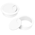 2" Spring Desk Grommet, JTemgle Plastic Cable Hole Cover Computer Table Cord Wire Organizer Caps Desktop Cord Management for Home Office TV Stands Tabletops - White, 2 Pcs