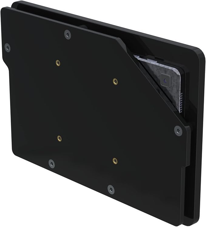 TABcare Anti-Theft Acrylic Case with 360 Rotate 180 Swivel Metal Desktop Stand & 90-Degree USB C Cable for Samsung Galaxy TAB A7 Lite 8.7" Tablet (Black, TAB A7 Lite 8.7)