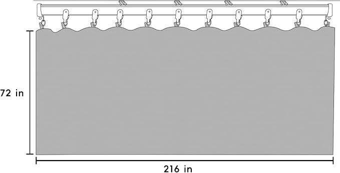 Room Divider Blackout Curtains Flexible Sliding Tracks Sets Ceiling Mounted Rod Window Curtain Privacy Separation for Bedroom Living Rooms,1 Panel Beige Drape and Black Track Set-W216xH72 in