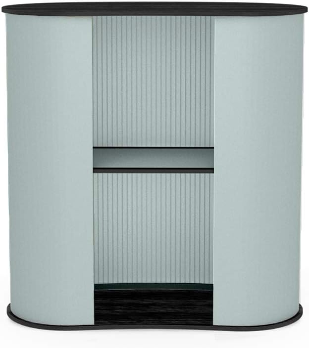 Vispronet Portable Trade Show Counter – 3ft Podium Countertop, Vendor Table with Silver Corrugated Plastic Sidewalls, Table Top Podium for Convention Booth Display, Carry Bag Included (Black)