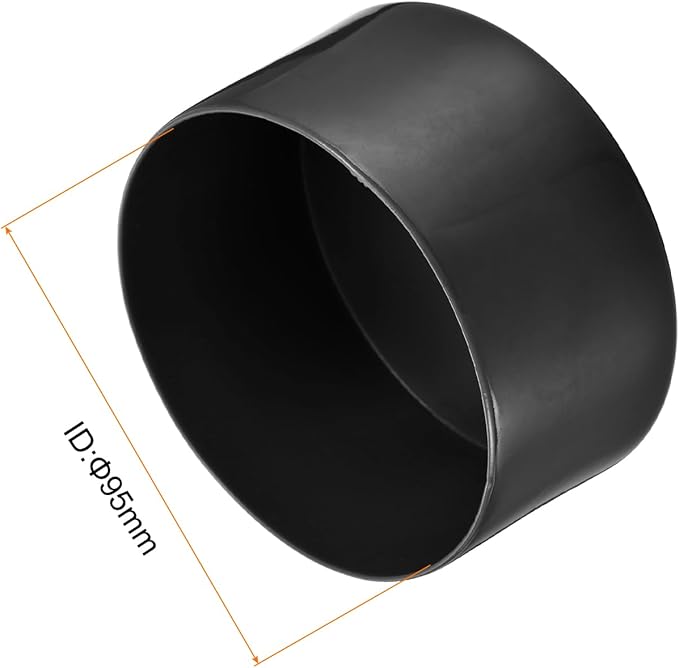 uxcell 5pcs Rubber End Caps 3 3/4"(95mm) ID Vinyl PVC Round Tube Bolt Cap Cover Screw Thread Protectors Black