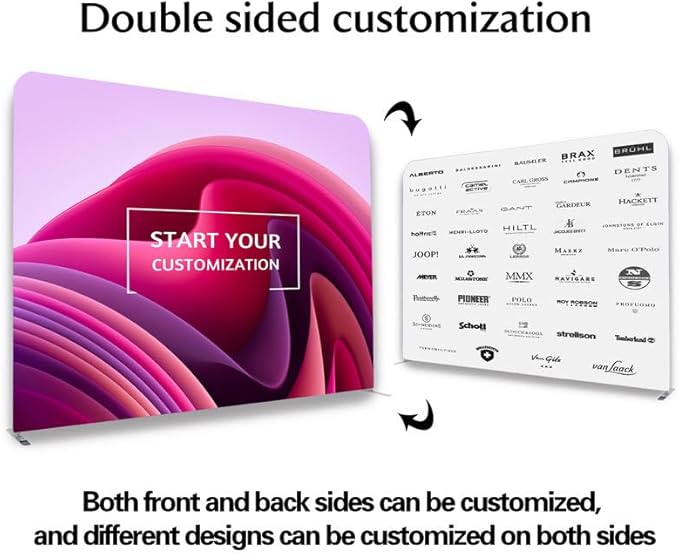 Customize Trade Show Display Holder Tension Fabric for Backdrop Frame and Banner Set - Double-Sided Printing 10×7.5 FT