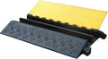 Kable Kontrol Atlas Heavy Duty Cable Protector Ramp - 2 Channel - 1 Pc - 35” Long Black & Yellow – 32000 Lbs Capacity - Rubber Speed Bump Wire Protector Cord Cover – CP9985