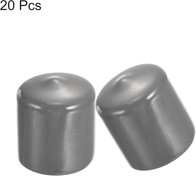 uxcell 20pcs Rubber End Caps 30mm ID Vinyl Cap Cover Screw Protectors Dark Grey