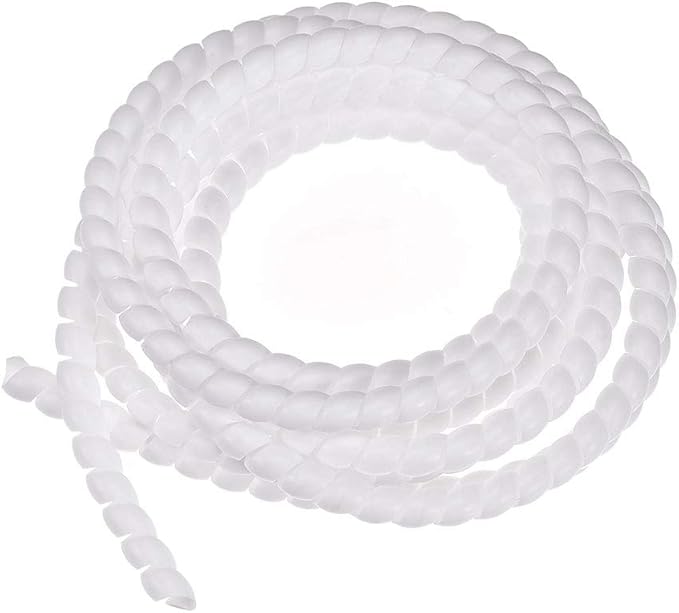 uxcell Flexible Spiral Cable Wrap Wire Cord Wraps Management Sleeve 8mm x 10mm Computer Wire Manage Cord 3 Meters Length White