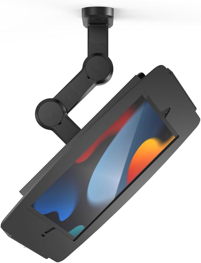 Compulocks iPad 10.2" Space Enclosure Swing Wall Mount Black iPad Wall Holder Versatile Display, Ideal for Office, Retail, and Commercial Use