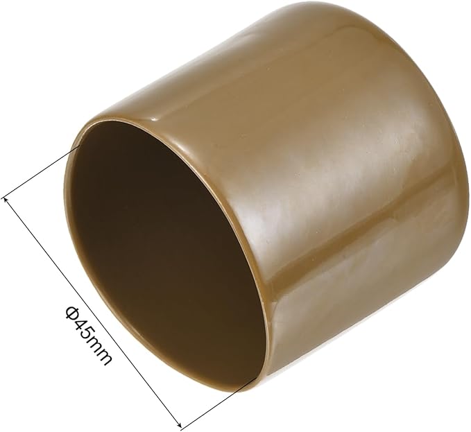 uxcell 10pcs Rubber End Caps 45mm(1 3/4") ID Vinyl Round End Cap Cover Screw Thread Protectors Light Brown
