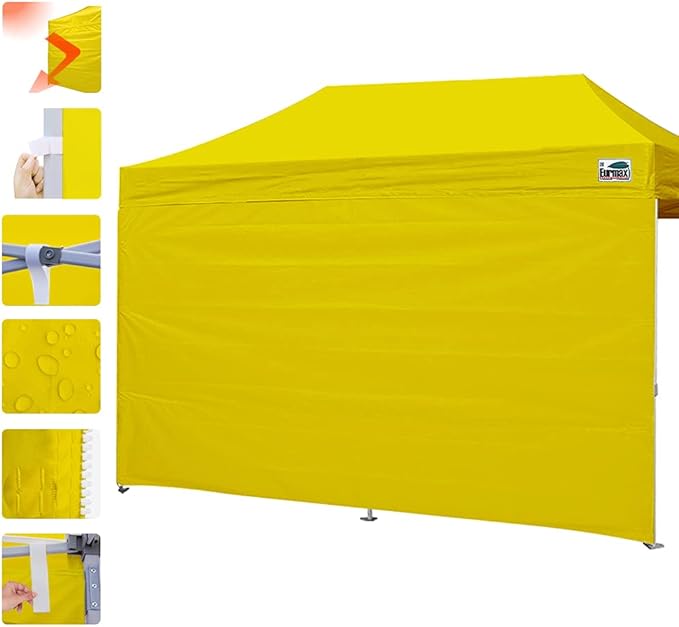 Eurmax USA Instant Canopy SunWall Camping Tent Tarp Shelter 10x20 Canopy Wall Sidewall Tent, 1 Pack Sidewall Only (Yellow)