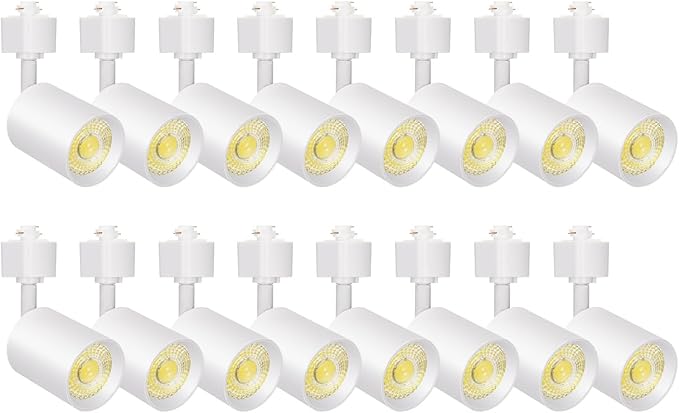 VANoopee 16-Pack 10W Dimmable LED Track Lighting Heads H Type Track Light Replacement Fixtures Bright 4000K Neutral White Ceiling Spotlight for Accent Task Art, Flicker Free CRI90+ 24° 800lm White