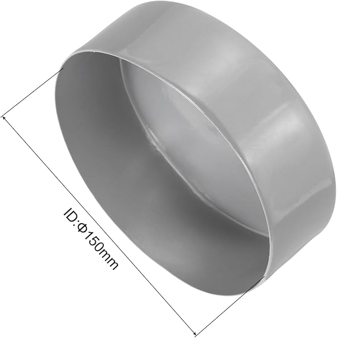 uxcell 4pcs Rubber End Caps 150mm ID Vinyl Round End Cap Cover Screw Thread Protectors Light Gray, 50mm Height