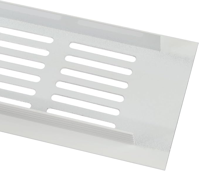Vent Systems 19.69 x 2.36 (Outer Size) Air Supply Ventilation Grille - White Aluminum Rectangle Intake/Exhaust Door Vent Cover/Deflector - HVAC for Home Improvement Floor, Wall Duct Cover