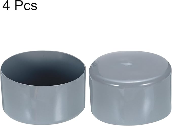 uxcell 4pcs Rubber End Caps 75mm ID Vinyl Round Tube Bolt Cap Cover Screw Thread Protectors Grey, 50mm Height