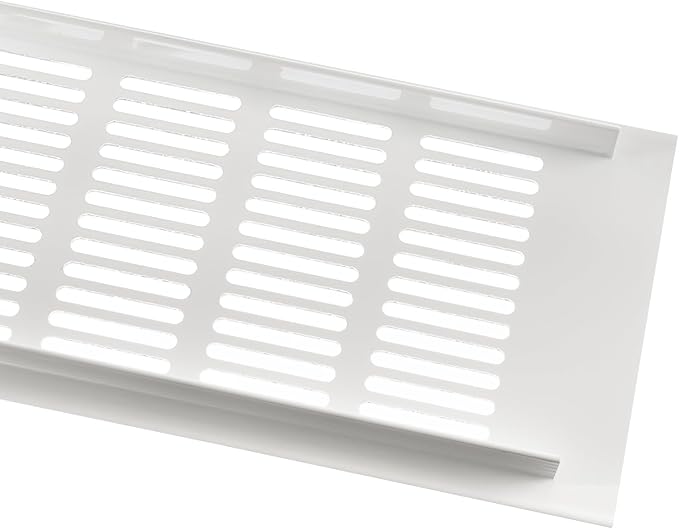 Vent Systems 15.75 x 3.94 (Outer Size) Air Supply Ventilation Grille - Pack of 2 - White Aluminum Rectangle Intake/Exhaust Door Vent Deflector - HVAC for Home Improvement Floor, Wall Duct Cover