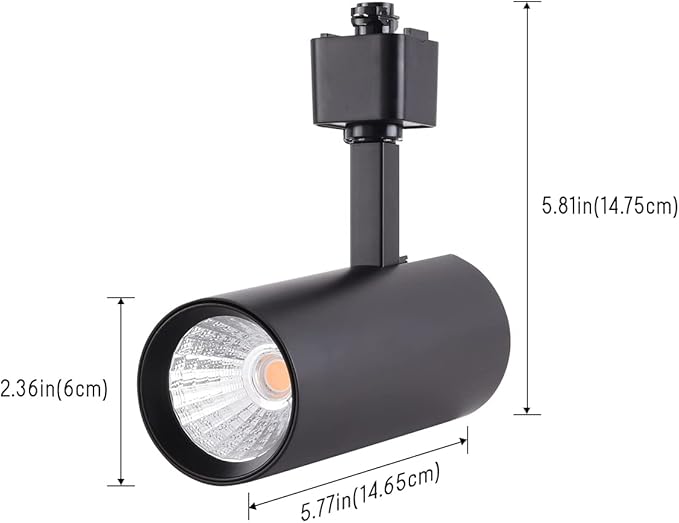 mirrea 16.5W Dimmable LED Track Lighting Heads Compatible with Single Circuit H Type Rail Ceiling Spotlight 90 CRI 24° Black Finish Pack of 6 (4000K Neutral White)