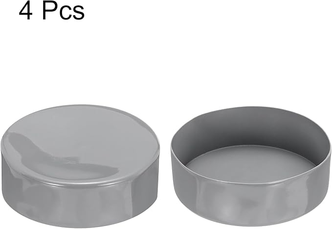 uxcell 4pcs Rubber End Caps 170mm ID Vinyl Round End Cap Cover Screw Thread Protectors Light Gray, 50mm Height