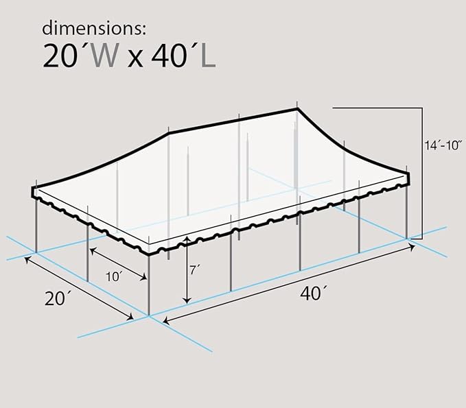 TentandTable 20' x 40' Premium Canopy Tent, Yellow/White, Outdoor Pole Tent, 80-160 Person Capacity for Parties, Weddings, Events, Commercial and Residential Use, Large Heavy Duty Vinyl Canopy Tents