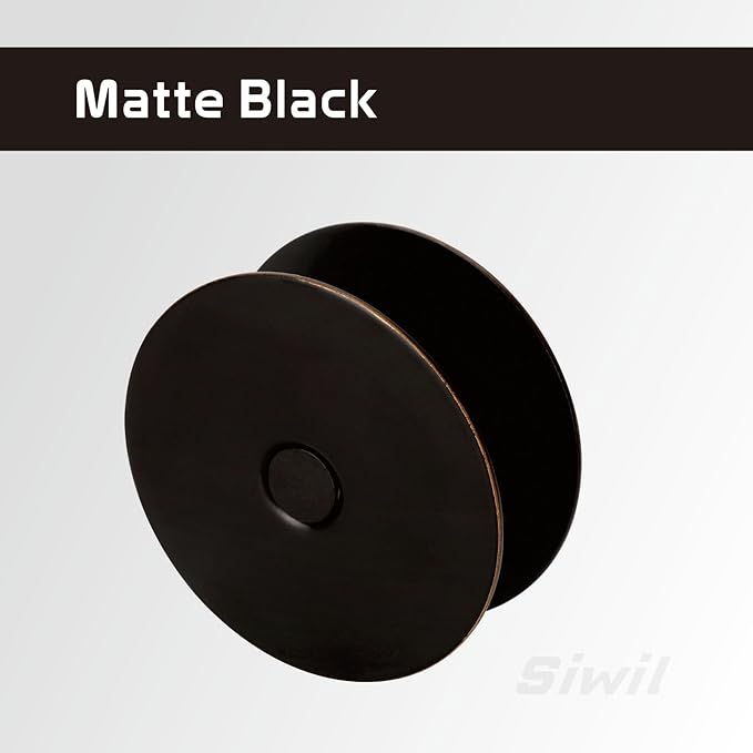 Door Hole Cover Plate Black, 2-5/8" Diameter Solid Steel, Hole Filler Plate - 1 Pack