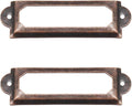 40-Pack Office Library File Drawer Cabinet Card Tag Label Holder Metal Frame (Antique Copper)